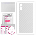 apgo Protective Skin Sticker for the back compatible with Motorola Moto E (2020), Wrap Film, Foil, Vinyl - Pattern Transparent Carbon