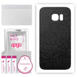 apgo Protective Skin Sticker for the back compatible with Samsung Galaxy S7, Wrap Film, Foil, Vinyl - Pattern Black Honeycomb