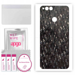 apgo Protective Skin Sticker for the back compatible with Honor 8, Wrap Film, Foil, Vinyl - Pattern Carbon Black Pixel