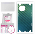 apgo Protective Skin Sticker for the back+sides compatible with Apple iPhone 15, Full Wrap Film, Foil, Vinyl - Pattern Carbon Chameleon CAKA1