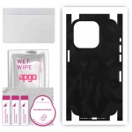 apgo Protective Skin Sticker for the back+sides compatible with Apple iPhone 15 Pro Max, Full Wrap Film, Foil, Vinyl - Pattern Black Camo