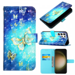 S&auml;rav Golden Butterfly PU-nahast rahakott &uuml;mberp&ouml;&ouml;ratav pildiraamiga raamatu&uuml;mbris iPhone'ile Samsung Huawei Honor Xiaomi Redmi Oppo vivo Sony Google TCL Infinix.. vivo Y27s