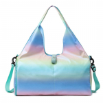 Gradientv&auml;rviga nailonist spordikott, naiste elegantne &otilde;la- ja ristkehaga reisikott, stiilne pastelne spordi- ja fitness-duff, armas ja armas pagasi k&auml;sipagas 48*20*25cm