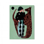 P&otilde;hjamaised Plakatid Tr&uuml;kk Illustratsioon Naine Kala Taimed ja Loom Jaguari Seinakunst L&otilde;uendmaal Pilt Elutoa Kodu Dekoratsioon 21x30cm No Framed