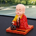 P&auml;ikeseenergial t&ouml;&ouml;tav m&auml;nguasi budistlik mungafiguur, tantsiv kiik, mudel m&auml;nguasja armatuurlaud Robes 7x7x9cm punane