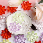 Kodu Peotarbed DIY Ehted Aksessuaarid L&auml;bipaistev mood 31mm akr&uuml;&uuml;lkristall Lootose lill k&auml;ev&otilde;ru k&otilde;rvar&otilde;nga jaoks lahtiste helmeste tegemiseks 20Pcs mitmev&auml;rviline