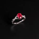 Elegantne Noble Real Natural t&auml;idisega rubiins&otilde;rmus 925 h&otilde;bedast peened ehted naiste juubeli- ja kihluskingitus US RING SIZE:10# punane