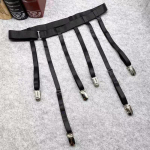 Must Simplicity seksikas sukapael naiste reie k&otilde;rged sukad Reguleeritavad elastsed s&auml;&auml;re sokid rihmad 4/6 metallist klambrid One Size