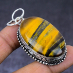 Tiger Eye Gemstone 925 Steling Silver Jewelry Pendant 2.17 b4k56