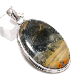 Bumblebee Jasper Gemstone Handmade 925 Sterling Silver Pendant 2.21 a7o18