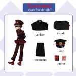 Anime Jibaku Shounen Hanako Kun Yugi Amane Cosplay Kost&uuml;&uuml;mid WC-sse seotud Hanako Kun Keep Must T&auml;iskomplekt &Uuml;likond S punane