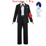 M&auml;ng P3 Makoto Yuki Cosplay Kost&uuml;&uuml;m Parukas Gekkoukani Keskkooli Vorm Tikand Must &Uuml;likond P&uuml;ksid S&auml;rk Igap&auml;evaseks Kandmiseks Kingitused XS sinine/must