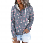 Naiste mood Slim Fit pikkade varrukatega lillemustriga kapuutsiga dressipluus L