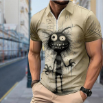 Meeste s&auml;rk Polo Vabaaja Lukuga L&uuml;hikeste Varrukatega Mood Vabaaja Lukuga Suvi Kevad Tavaline L&otilde;ige Spirit 3D Prindiga S&auml;rk XS must