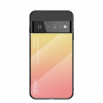 Gradient karastatud klaasist telefoni&uuml;mbris telefonile Google Pixel 9 Pro XL 8A 7a 6 PRO Luxury k&otilde;va p&otilde;rutuskindel kaitse pehme raamiga tagakaas For Pixel 6 must