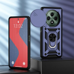 KEYSION P&otilde;rutuskindel &uuml;mbris OPPO Reno12 F 5G jaoks, l&uuml;kake l&uuml;kake ja t&otilde;mmake kaamera kaitser&otilde;nga statiivi telefoni tagakaas OPPO Reno 12 F 5G jaoks for OPPO Reno12 F 5G punane