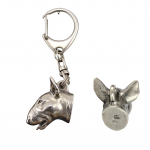 Bull Terrier, Bully I - Silver-plated key ring with a dog in a gift box, handbag decoration, backpack pendant by Art-Dog brand