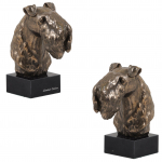 Kerry Blue Terrier, Irish Blue Terrier - Dog statue, bust on stone base, sculpture, trophy for dog show by Art-Dog brand