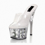 Lille L&auml;bipaistvad Pulmakingad 17cm K&otilde;rged Kontsad Stiletto Platvorm Suvised Naiste Sandaalid Mood Kristall Pulmakingad YKC 46 punane