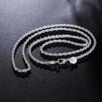 Amuletid 925 Templiga H&otilde;be 3MM Ilus Keerutatud K&ouml;ie Kaelakee Naistele 16-24 Tolli Mood Peoehted P&uuml;hade Kingitused 16 inches 40 cm