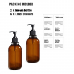 500 ml vedelseebi dosaator, korduvt&auml;idetav t&uuml;hi &scaron;ampoonipalsam kehapesukonteiner sildiga/riiuli/alusega vannitoak&ouml;&ouml;gi jaoks type 1