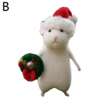 Creative Mini White Mouse Doll Halloween Hiir Kallista m&auml;nguasi K&otilde;rvitsa Juuksed Mini Punch Needle Hiirekomplekt X6R7 wreath-1pcs