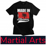 Valmistatud Albaanias Muay Thai MMA Kickboxing UFC T-s&auml;rk Graafiline Riigilipu Retro Vintage Prindi Meestele Naistele L&uuml;hikeste varrukatega &Uuml;mar kaelus Must Punane S