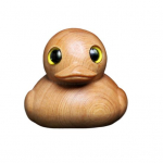 Puidust kollase pardi kujuke v&auml;ike pardi kuju loomaskulptuur kodukontori raamaturiiul t&ouml;&ouml;laua kaunistus j&otilde;ulukink S