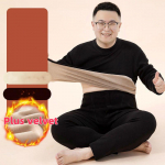 Talvine meeste soe fliisvoodriga T-s&auml;rk Paks O-kaelus &Uuml;hev&auml;rviline P&otilde;hiline Pullover Higipusa Termopesu Komplekt &Uuml;laosa ja P&uuml;ksid Pluss Suurus 6XL must