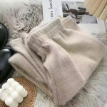Uued talvised paksud vintage elastsed v&ouml;&ouml;koha sirged p&uuml;ksid naistele k&otilde;ik sobivad Mink Velvet &otilde;hukesed laiad p&uuml;ksid naiste vabaajar&otilde;ivad 2XL aprikoosi