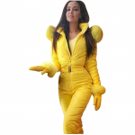 Naiste talvised &uuml;hes t&uuml;kis suusakost&uuml;&uuml;mid, sportlikud lumekost&uuml;&uuml;mid, mantel kapuutsidega, suusajoped ja p&uuml;ksid XXXL kollane