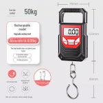 Kaasaskantav &uuml;lit&auml;pne 50 kg elektrooniline rippkaal majapidamises, kaubanduses, kalap&uuml;&uuml;gis ja k&ouml;&ouml;giviljades.