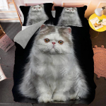 Armas Lemmikloomakassi Voodipesukomplekt Loomaprindiga Katted &Uuml;he Kahekohaline King Queen Suurus Tekikott Kassipoja Muster Pol&uuml;ester Tekikate 135x200cm 2pcs