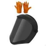 Durable Face Shield Mask for Enhanced Safety at Work with Protective Gloves must