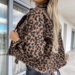 Moekas ja trendikas kevadine Leopard-teksamantel naistele Euroopa ja Ameerika stiilis jakk S