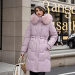 Moodsad soliidsed pikad parkad, kapuutsiga n&ouml;&ouml;r lahtised vabaaja talvejoped Naiste kapuutsiga karusnahast krae puuvillased v&auml;lir&otilde;ivad M