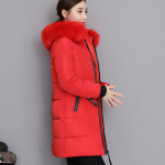 Naiste sulejope Naiste kapuutsiga mantel karusnahast krae soe keskmine pikk paks talvine uus moodne riietus M punane