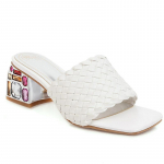 Mood Mugavus Suve Suss Naiste Muulad Kingad V&auml;ljas Luksus Kristall Sandaal Madalad Kontsad Vabaaja Kootud Ranna Jalatsid Kingad Suur Suurus 39 valge