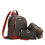 Moodsad seljakotid naistele Uus trendikas 3-osaline komplekt Suure mahutavusega k&auml;ekotid koos rahakottidega Vanaaegse tr&uuml;kiga topelt &otilde;lakotid