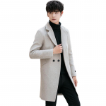 Villane mantel Trench-mantel Meeste mantel Korea versioon tootest Trend Medium Medium ja Long Villane &uuml;hev&auml;rviline pestud meeste M