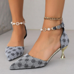 Mood 2024 Suvi Br&auml;nd Disainer K&otilde;rge Kontsaga Sandaalid Naiste Terava Ninaga Pahkluu Rihmad Kingad Naine Pluss Suurus 42 &Otilde;hukese Kontsaga Peokingad 35 tumesinine v&auml;rv