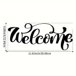 Metallist TERVETUD Kunst Seinasild Decor | Magamistoa sisustus | Kodu siseruumide sisekujundus Kingitused metallist seinakunst Aiatalu kaunistamine must