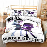 Murder Drones Anime Voodipesukomplekt Tekikott Padjap&uuml;&uuml;r Laste Magamistuba Voodi Kolmeosaline Komplekt &Uuml;hekohaline Kahekohaline King-voodi Komplekt Kingitus 210x210cm 3pcs