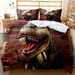Dinosauruste tekikottide komplekt Jurassic World Battle voodipesukomplekt, ainulaadne dinosauruse pol&uuml;estrist voodipesu lastele T&auml;iskasvanutele Queen King Size 135x200cm 2pcs