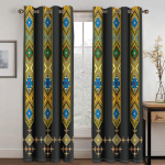 Eritrea Bohemia Boho Saba Barquote Abstraktne Etioopia 2 tk aknakardinad lastele Magamistoa Elutoa Vannitoa K&ouml;&ouml;gi uks W50 X H130(CM)X2&Hook
