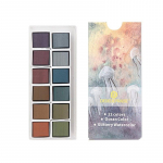 12 v&auml;rvi akvarellv&auml;rv kaasaskantav plastikkarp v&auml;lklamp Retro p&auml;rlmutter Morandi tumedate akvarellide komplekt k&uuml;&uuml;nte kunsti maalimiseks