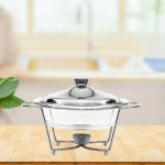 Chafing Dish Buffet Servers and Warmers Easy to Clean 2L Chafers for Catering Round Argent