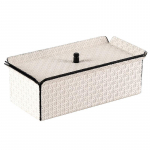 Kunstiline Abstraktne Kokkupandav Nahast Kootud Mustriga Ehtekarp Mudelmaja Disaineri Dekoratsioon Hoiukarp Kerge Luksuslikud Kaunistused White Storage Box - Small M08425