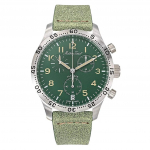 Mathey-Tissot Type 21 Flyback Kronograaf Nahkrihm Roheline sihverplaat Kvarts H1821CHALV Meeste k&auml;ekell roheline