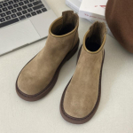 Platvormil seemisnahast naiste pahkluude lumisaapad Moodsad keskmise kontsaga kingad Naine Talv 2025 Trend Br&auml;nd Klassikaline Jooksu-Spordi Zapatos Mujer 35 khaki